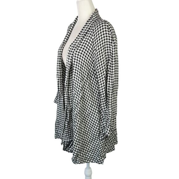 Vintage 90s Rampage Black and White Gingham Check Plaid Swing Blazer Jacket 9 - Picture 3 of 6